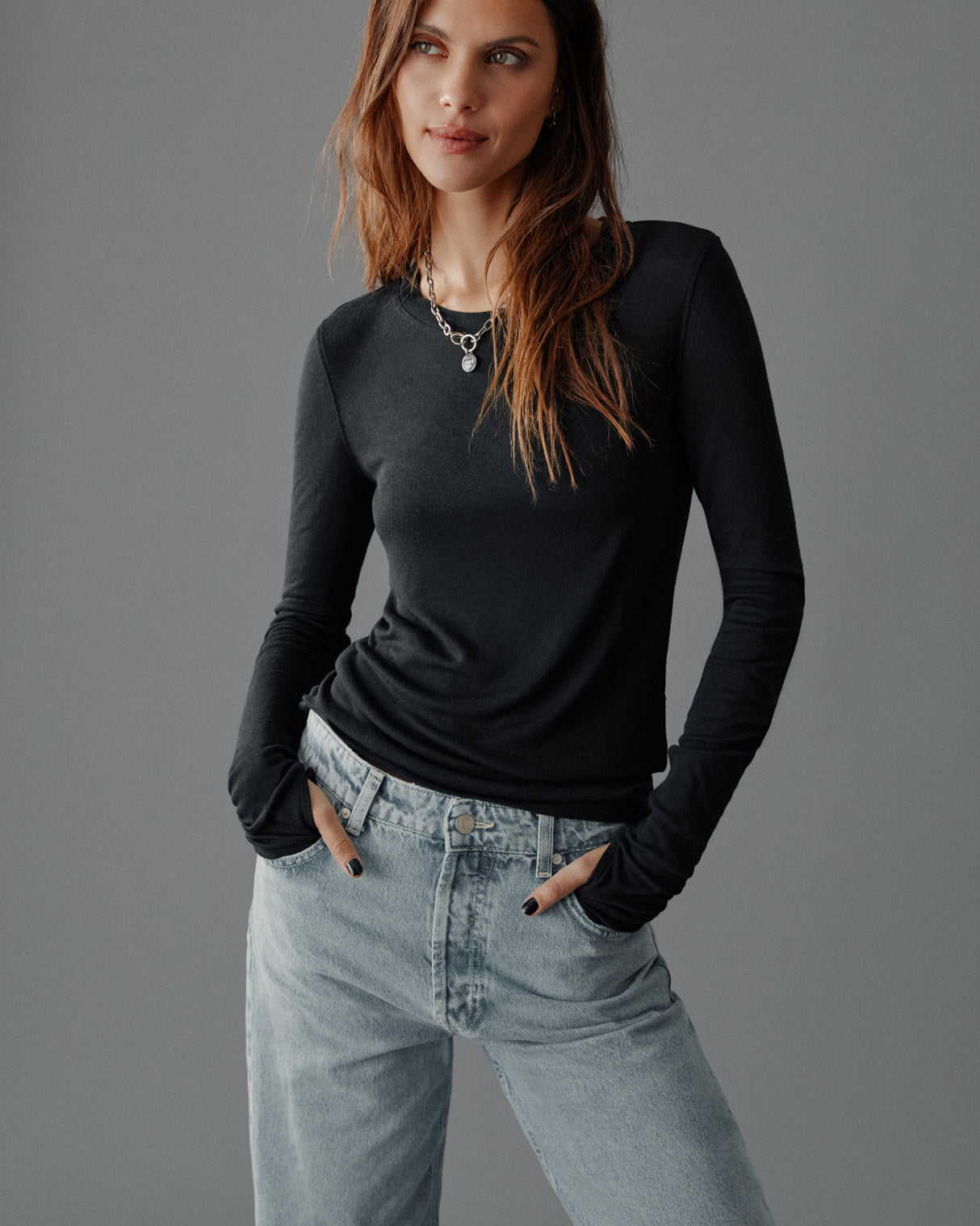 The Black Thin Sheer Longsleeve