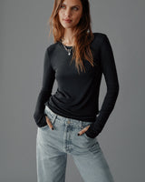 The Black Thin Sheer Longsleeve