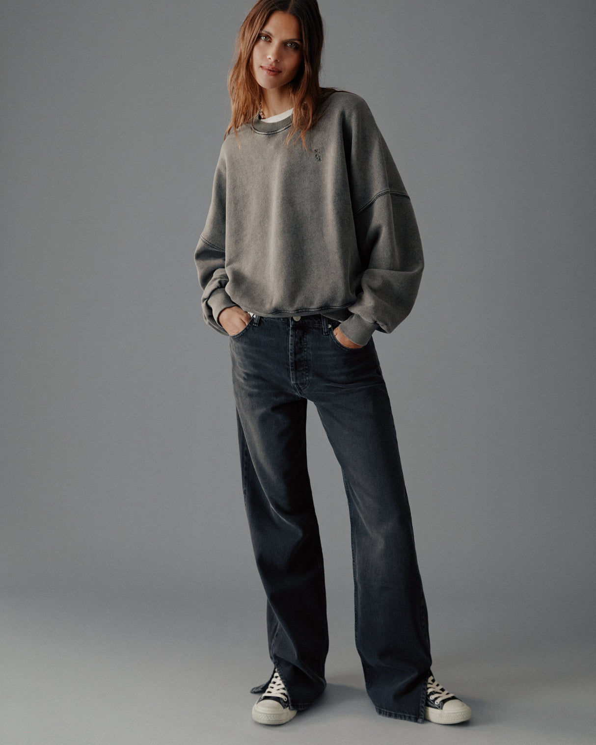 The Dark Faded Embroidered Standard Sweater