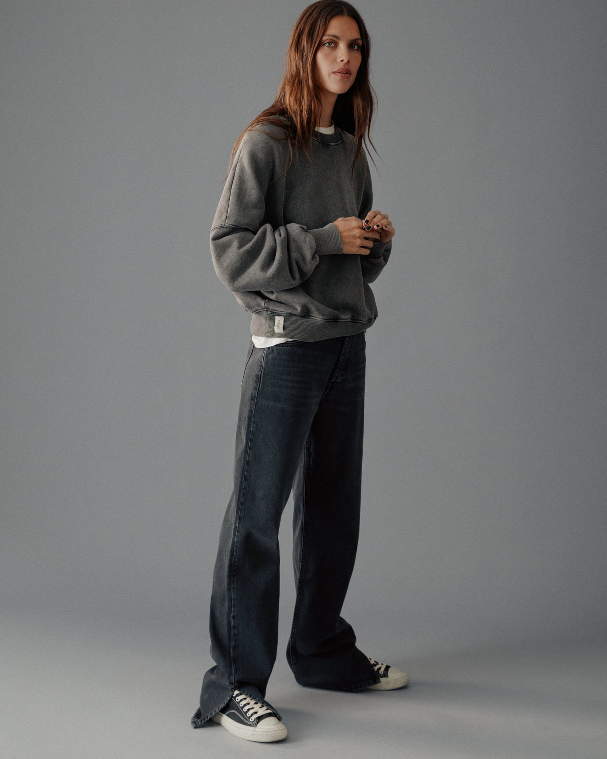 The Dark Faded Embroidered Standard Sweater