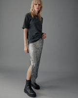 The Silver Long Sateen Skirt